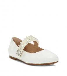Vince Camuto Little Girls White Persia Ballerinas
