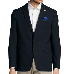 Ben Sherman Navy Blue Textured Wool-Blend Jacket