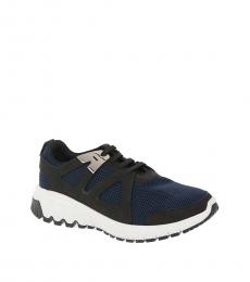 Neil Barrett Black Blue Molecular Runner Sneakers