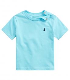 Ralph Lauren Baby Boys French Turquoise Crewneck T-Shirts