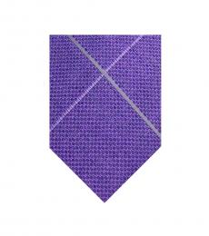 Purple Stripe Slim Silk Tie