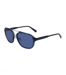 Calvin Klein Blue Brow-bar Navigator Sunglasses