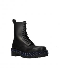 Balenciaga Black Leather Ankle Boots