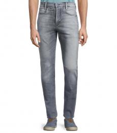 7 For All Mankind Light Grey Slim Sun Faded Jeans