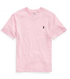 Ralph Lauren Boys Carmel Pink V-Neck T-Shirt