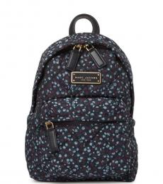 Navy Blue Quilted Medium Backpack