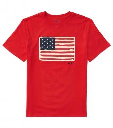 Ralph Lauren Boys Red Flag Jersey T-Shirt
