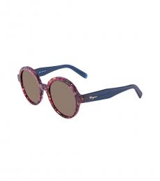Salvatore Ferragamo Dark Purple Marble Texture Sunglasses