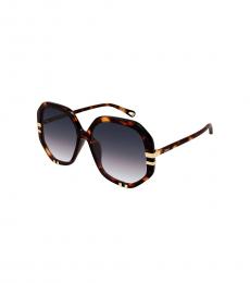 Chloe Dark Brown Geometric Sunglasses