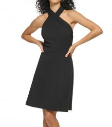 DKNY Black Twist Neck Mini Dress