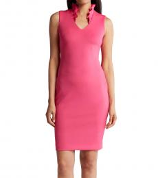 Calvin Klein Pink Ruffle Sheath Dress
