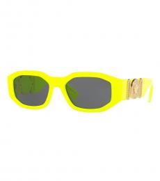 Versace Yellow Grey Geometric Sunglasses