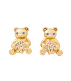 Kate Spade Golden Teddy Bear Stud Earrings