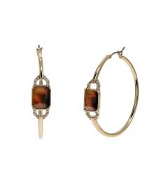 Ralph Lauren Golden Pave Hoop Earrings