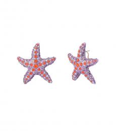 Betsey Johnson Purple Mermaid Jewels Starfish Stud Earrings