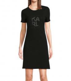 Karl Lagerfeld Black Logo T-Shirt Minidress