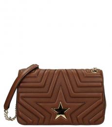 Stella McCartney Brown Star Medium Shoulder Bag