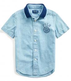 Ralph Lauren Little Boys Blue Polo-Collar Chambray Shirt