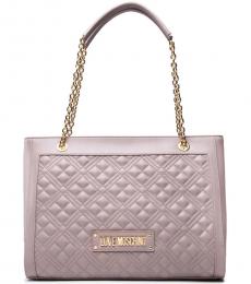 Love Moschino Grey Quilted Large Shoulder Bag