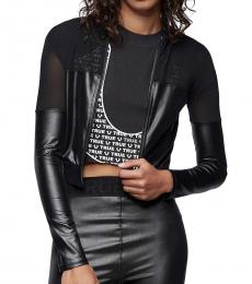 True Religion Black Performance Mesh Crop Jacket