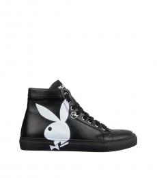Philipp Plein Black White High Top Bunny Sneakers