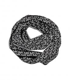 Michael Kors Charcoal MK Logo Reversible Scarf