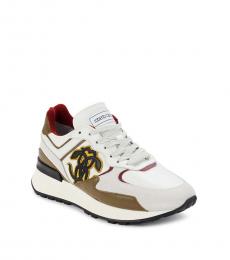 Roberto Cavalli White Crest Running Sneakers