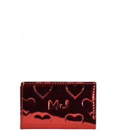 Red Mirror Heart ID Card Case