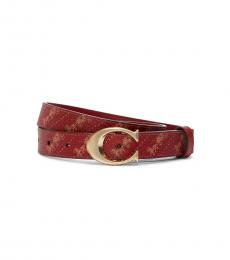 Coach Red Horse And Carriage Belt