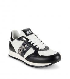 Cavalli Class White Black Colorblock Sneakers