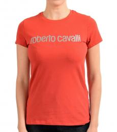 Roberto Cavalli Orange Logo Print T-Shirt