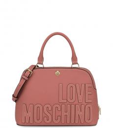 Love Moschino Pink Logo Medium Satchel