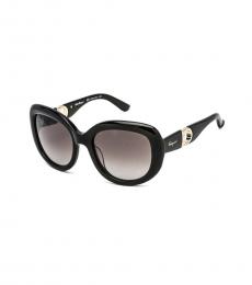 Salvatore Ferragamo Black Oversized Sunglasses