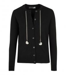 Love Moschino Black Love Chain Logo Cardigan