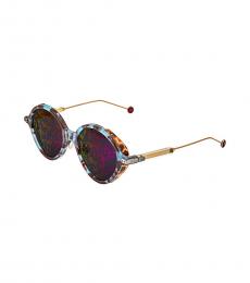 Christian Dior Multicolor Leaf Oval Sunglasses