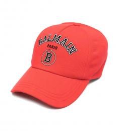 Balmain Red Black Logo Hat