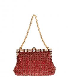 Dolce & Gabbana Red Sequined Medium Shoulder Bag