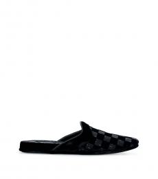 Dolce & Gabbana Black Checkered Spotted Slippers