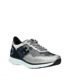 Hogan Grey Black Sequins Embellished Sneakers