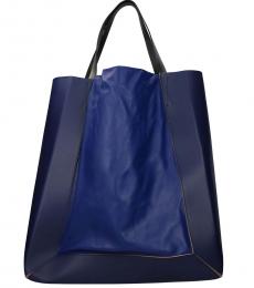 Marni Blue/Dark Chambray Solid Colorblock Large Tote