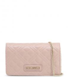 Love Moschino Light Pink Quilted Chain Small Crossbody