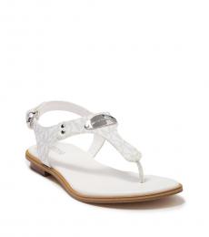 Michael Kors White Logo Plaque Signature Flats