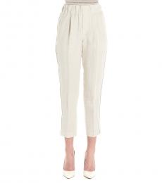 Brunello Cucinelli Beige Side Monili Linen Pants