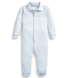 Ralph Lauren Baby Boys Beryl Blue Interlock Polo Coverall