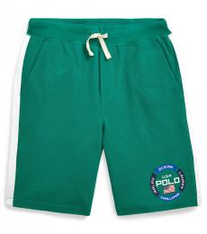 Ralph Lauren Boys Chroma Green Mesh Graphic Shorts