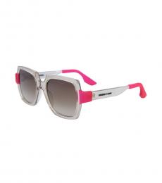 McQ Alexander McQueen Grey-Pink Rectangle Sunglasses