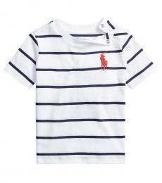Ralph Lauren Baby Boys White Multi Jersey Crewneck T-Shirt