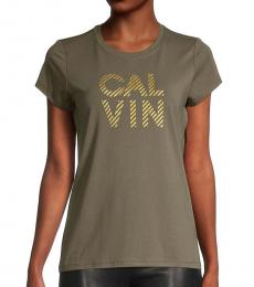 Calvin Klein Tan Graphic Logo T-Shirt