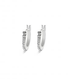 Silver Pave Signature Huggie Earrings