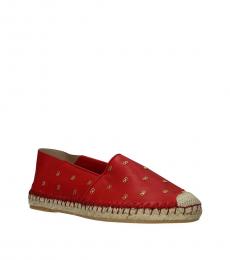 Red Leather Logo Espadrilles